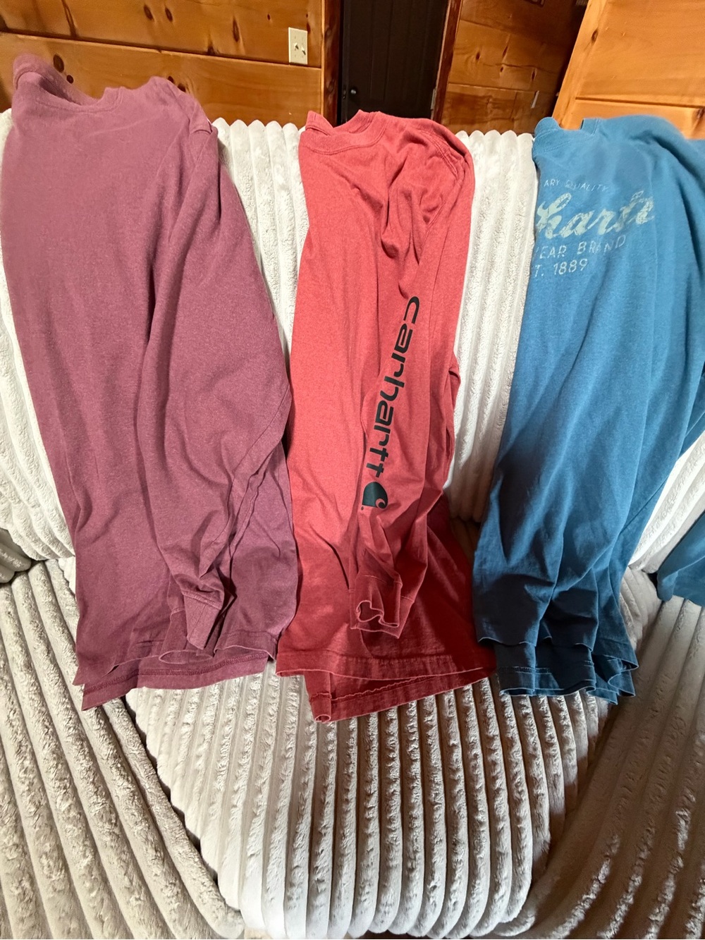 Carhartt Blue Graphic Logo Long Sleeve Crewneck